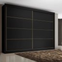 Ver imagem 1 de Guarda Roupa Casal 2 Portas 6 Gavetas Sevilha Preto - Made Marcs