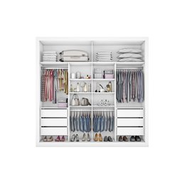 Guarda Roupa Casal 2 Portas 6 Gavetas Sevilha Preto - Made Marcs - 2