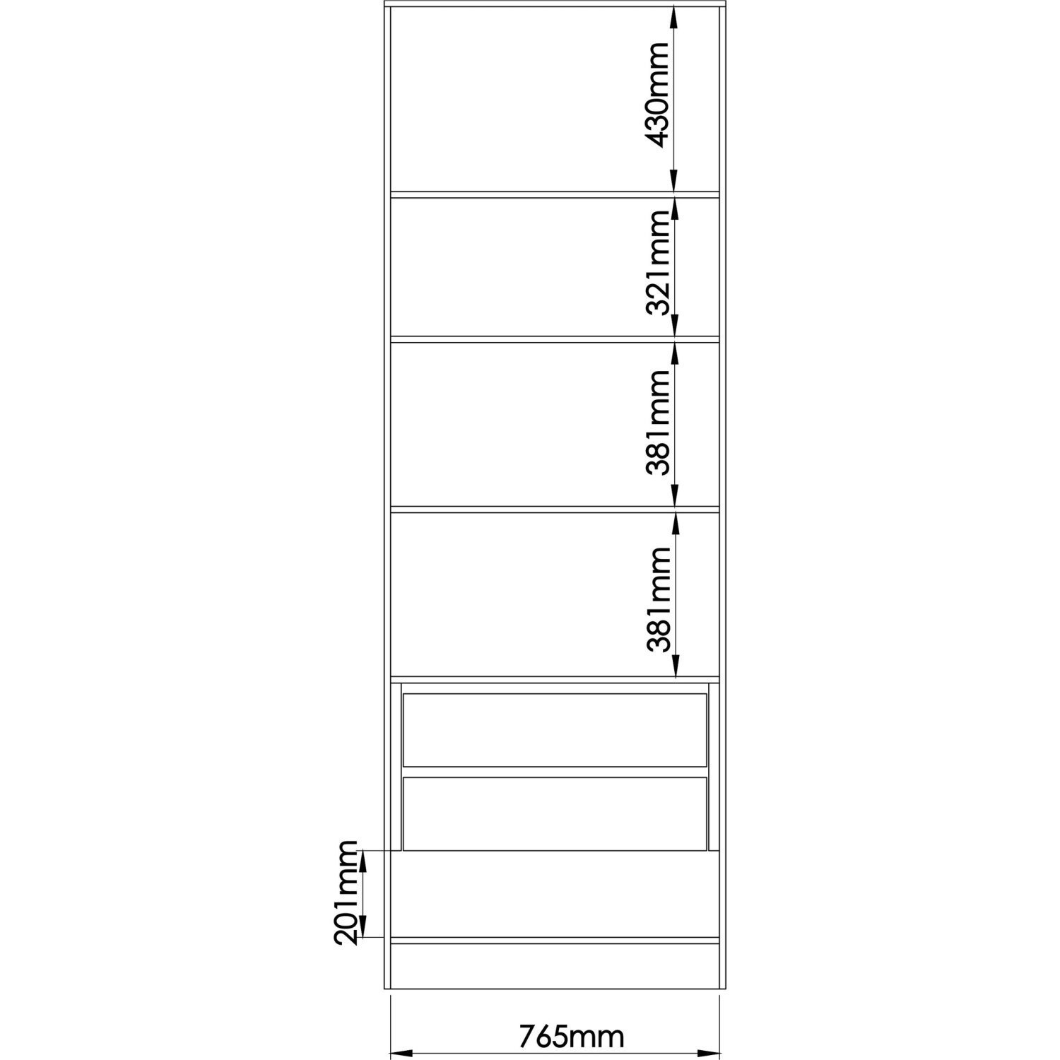 Guarda Roupa Modulado 2 Portas 2 Gavetas 4 Prateleiras Requinte  - 5