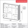 Guarda-roupa Roupeiro Casal 02 Portas de Correr 2,67m Mdf Dalla Costa: Freijó/off White - 3