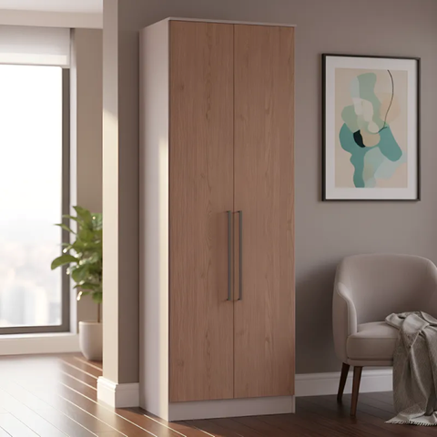 Guarda Roupa Modulado 2 Portas 2 Gavetas 4 Prateleiras Requinte 100% MDF Cinza/Duna Line/Macadâmia