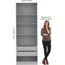 Ver imagem 5 de Guarda Roupa Modulado 2 Portas 2 Gavetas 4 Prateleiras Requinte 100% MDF Cinza/Duna Line/Macadâmia