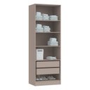 Ver imagem 4 de Guarda Roupa Modulado 2 Portas 2 Gavetas 4 Prateleiras Requinte 100% MDF Cinza/Duna Line/Macadâmia