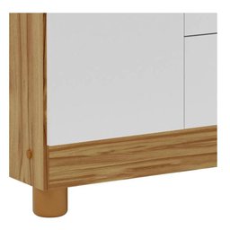 Guarda Roupa Peroba Tedy 3 Portas e 3 Gavetas Branco/amêndoa - 4