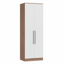 Ver imagem 2 de Guarda Roupa Modulado 2 Portas 2 Gavetas 4 Prateleiras Requinte 100% MDF Marrom/Macadâmia/Branco Line