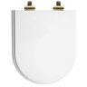 Tampa de Vaso Poliéster com Amortecedor Belle Epoque Branco para Bacia Deca com Ferragem Dourada - 1