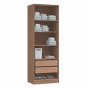 Ver imagem 4 de Guarda Roupa Modulado 2 Portas 2 Gavetas 4 Prateleiras Requinte 100% MDF Branco/Macadâmia/Duna Line