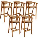 Ver imagem 1 de Kit 05 Banquetas Alta Cozinha Bancada Bar Sala de Jantar Fixa Cecília L02 Bouclê Mostarda - Lyam