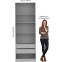 Ver imagem 5 de Guarda Roupa Modulado 2 Portas 2 Gavetas 4 Prateleiras Requinte 100% MDF Marrom/Macadâmia