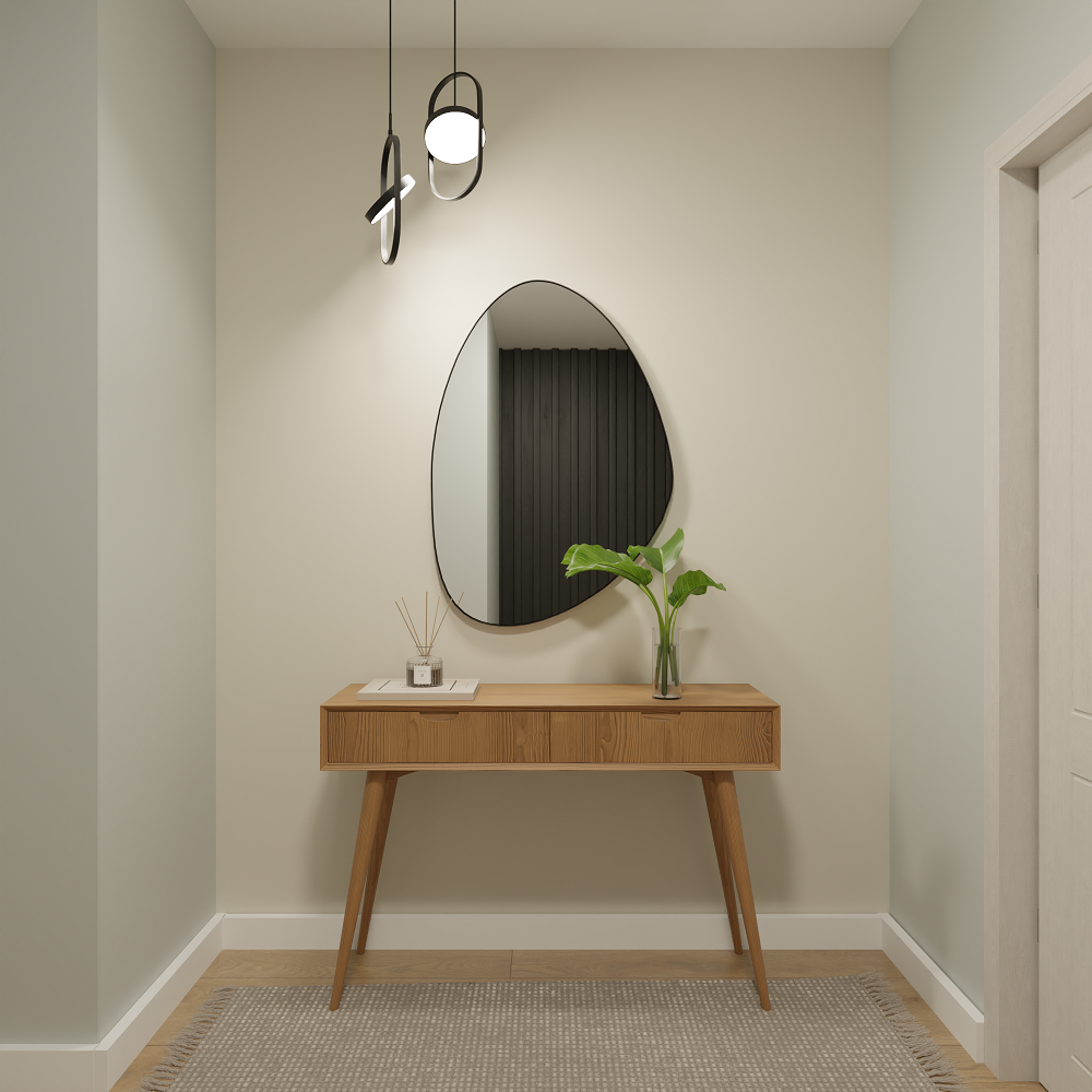 Espelho Orgânico 115cm X 70cm E02 Moldura Couro Preto - 1