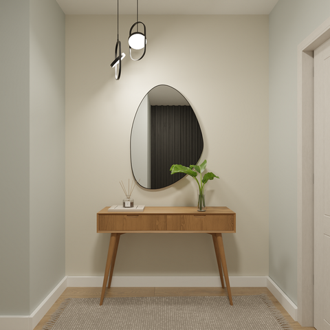 Espelho Orgânico 115cm X 70cm E02 Moldura Couro Preto