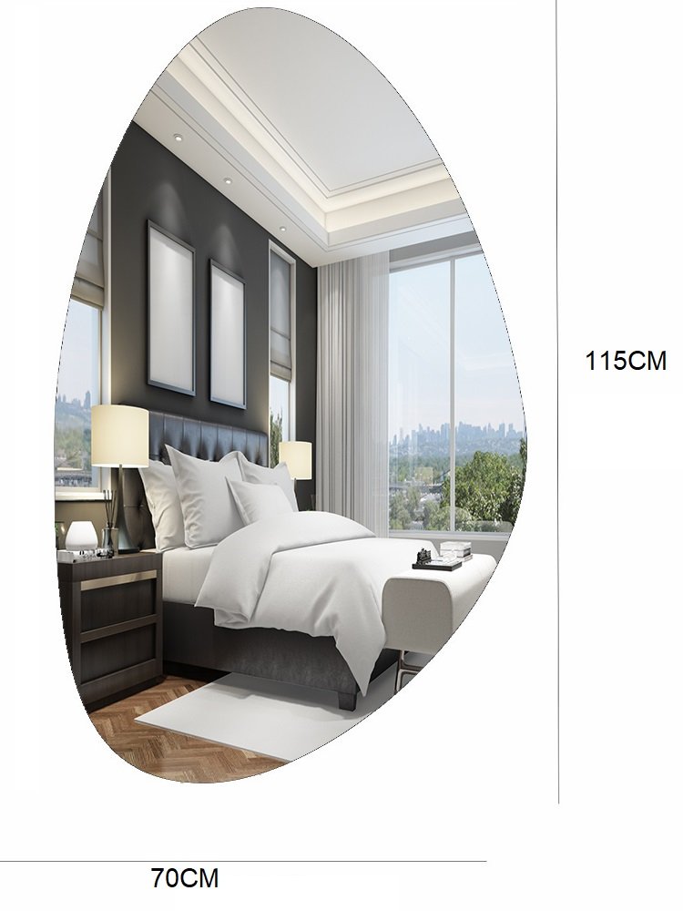 Espelho Orgânico 115cm X 70cm E02 Moldura Couro Preto - 4