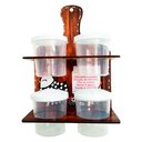 Ver imagem 1 de Porta Temperos Em Madeira Parede Decor 4 Potes - Chicken