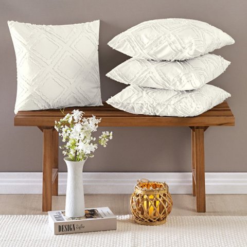 Almofadas Cheias Aveline 45cm X 45cm 04 Peças - Off White Bia Enxovais