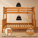 Ver imagem 2 de Beliche Casal Alta de Madeira com Grade de Proteção e Escada