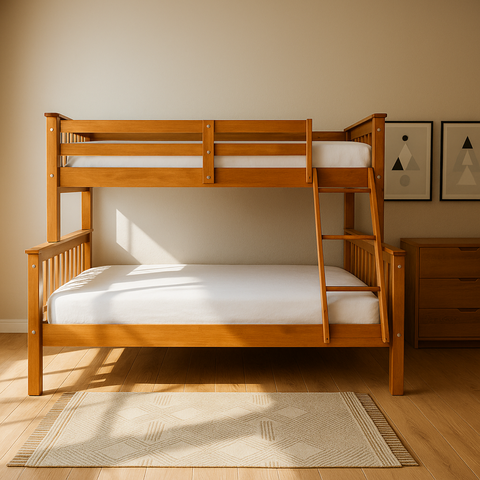 Beliche Casal Alta de Madeira com Grade de Proteção e Escada