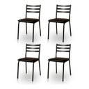 Ver imagem 1 de Kit 4 Cadeiras para Mesa de Jantar Cozinha Assento Estofado Isa Preta