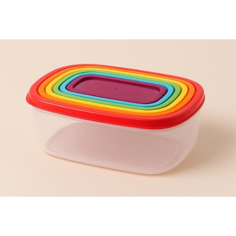 Kit de Pote Colors Retangular C/7 Peças - A\casa