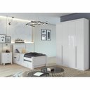 Ver imagem 1 de Conjunto Quarto de Solteiro Completo com Bicama Cômoda e Guarda-Roupa Branco