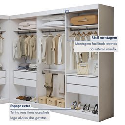 Closet Casal sem Portas 8 Gavetas Paris Duo Premium  - 7