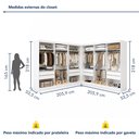 Ver imagem 4 de Closet Casal sem Portas 8 Gavetas Paris Duo Premium Yescasa Branco