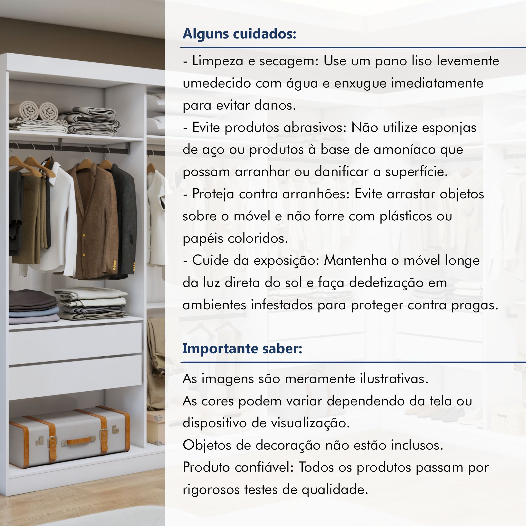Closet Casal sem Portas 8 Gavetas Paris Duo Premium Yescasa