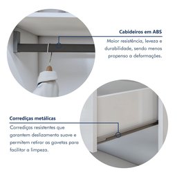 Closet Casal sem Portas 8 Gavetas Paris Duo Premium Yescasa - 7