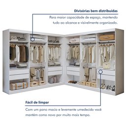 Closet Casal sem Portas 8 Gavetas Paris Duo Premium  - 10