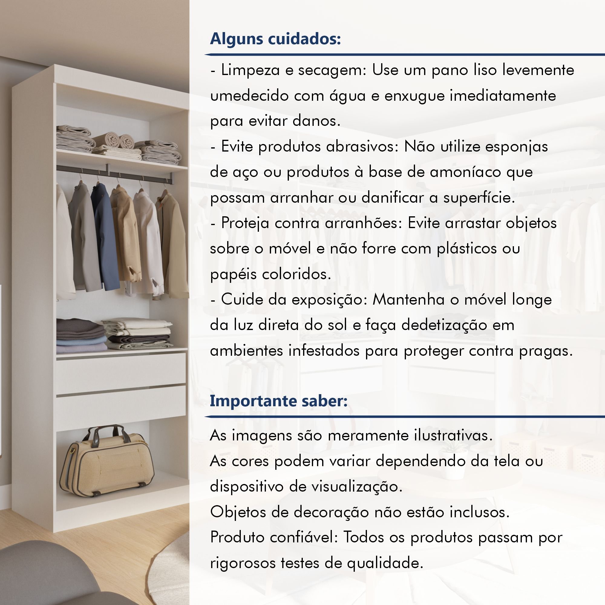 Closet Casal sem Portas 8 Gavetas Paris Duo Premium  - 10