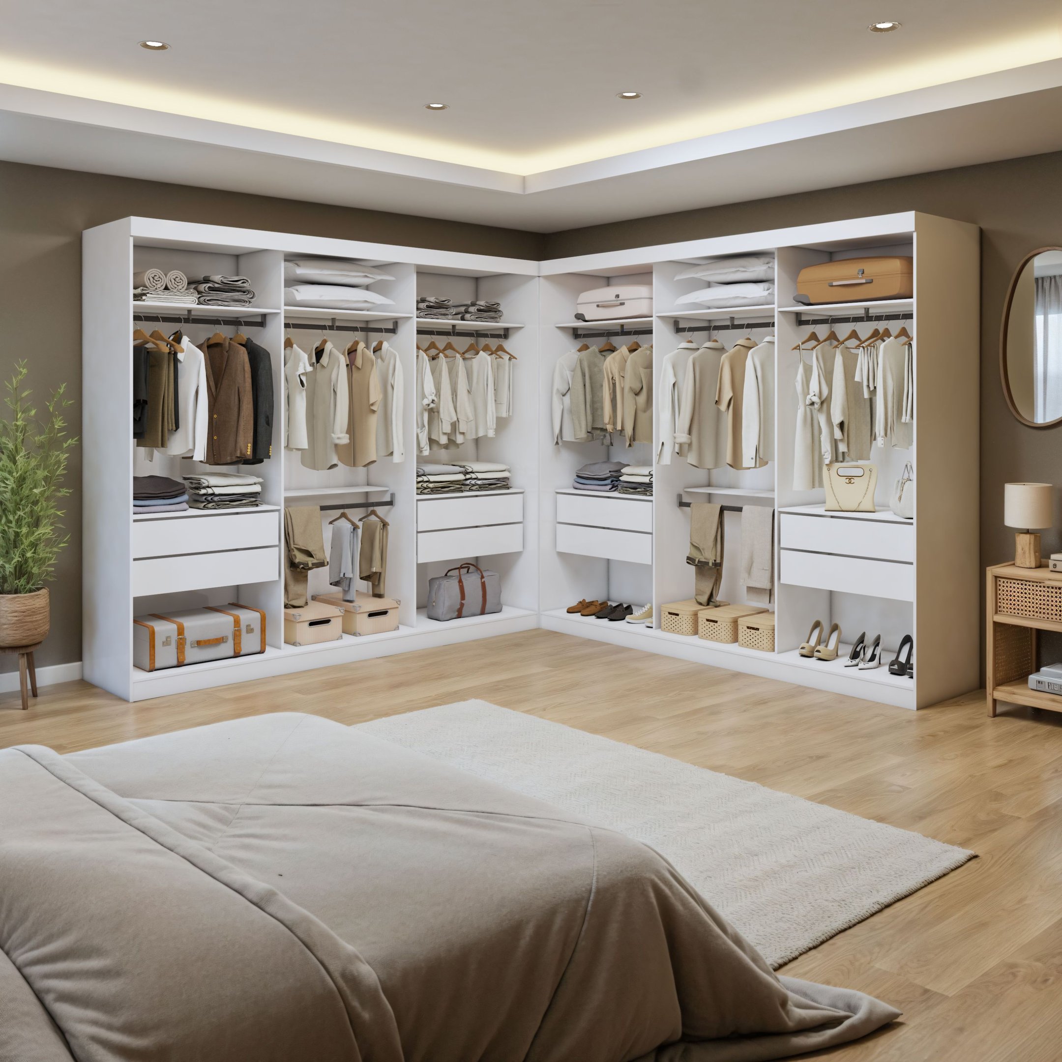 Closet Casal sem Portas 8 Gavetas Paris Duo Premium | MadeiraMadeira