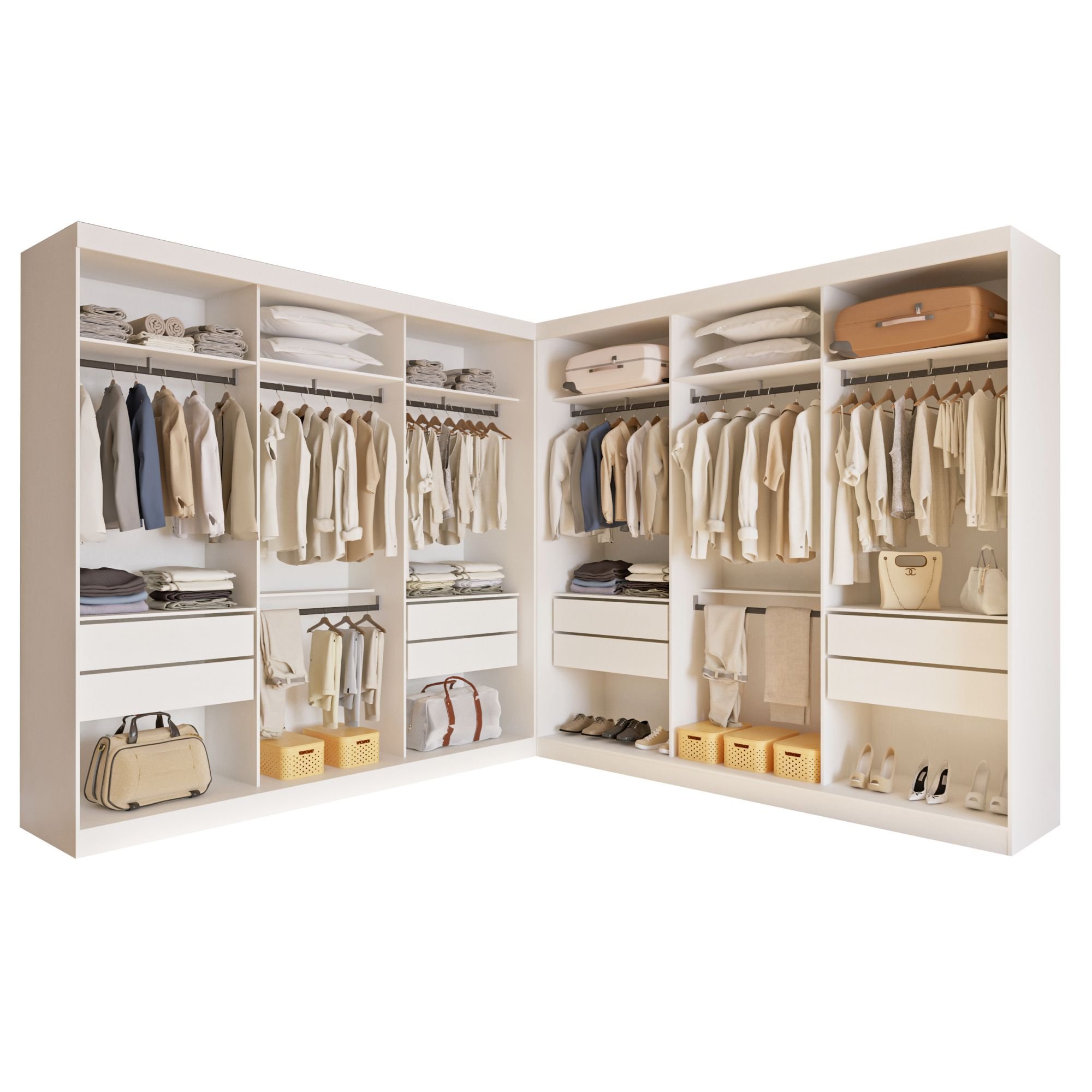 Closet Casal sem Portas 8 Gavetas Paris Duo Premium  - 11