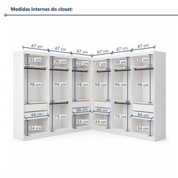 Closet Casal sem Portas 8 Gavetas Paris Duo Premium Yescasa Branco - 5 Closet Casal sem Portas 8 Gavetas Paris Duo Premium Yescasa Branco - 5