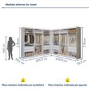 Ver imagem 4 de Closet Casal sem Portas 8 Gavetas Paris Duo Premium Yescasa