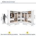 Ver imagem 3 de Closet Casal sem Portas 8 Gavetas Paris Duo Premium Yescasa Branco