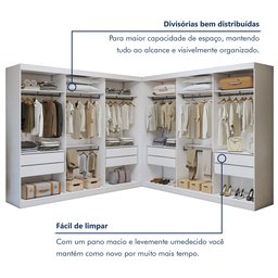 Closet Casal sem Portas 8 Gavetas Paris Duo Premium Yescasa - 11
