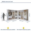 Ver imagem 4 de Closet Casal sem Portas 8 Gavetas Paris Duo Premium Yescasa