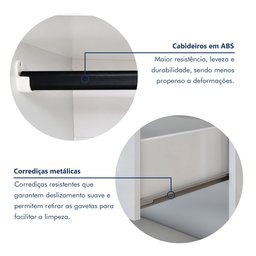 Closet Casal sem Portas 8 Gavetas Paris Duo Premium Yescasa Branco - 8 Closet Casal sem Portas 8 Gavetas Paris Duo Premium Yescasa Branco - 8