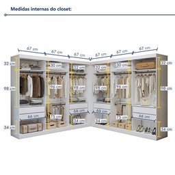 Closet Casal sem Portas 8 Gavetas Paris Duo Premium Yescasa - 5