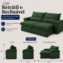 Ver imagem 3 de Sofá Genova Retrátil e Reclinável 220m - Verde