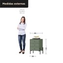 Ver imagem 2 de Cômoda de Cabeceira 3 Gavetas com Pintura UV e Pés em Metal 49x62x38cm Jade