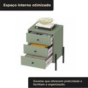 Ver imagem 4 de Cômoda de Cabeceira 3 Gavetas com Pintura UV e Pés em Metal 49x62x38cm Jade