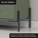 Ver imagem 5 de Cômoda de Cabeceira 3 Gavetas com Pintura UV e Pés em Metal 49x62x38cm Jade