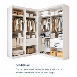 Closet Casal sem Portas 4 Gavetas Júlia Duo Yescasa Branco - 7 Closet Casal sem Portas 4 Gavetas Júlia Duo Yescasa Branco - 7