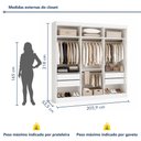 Ver imagem 4 de Closet Casal sem Portas 4 Gavetas Paris Yescasa Branco