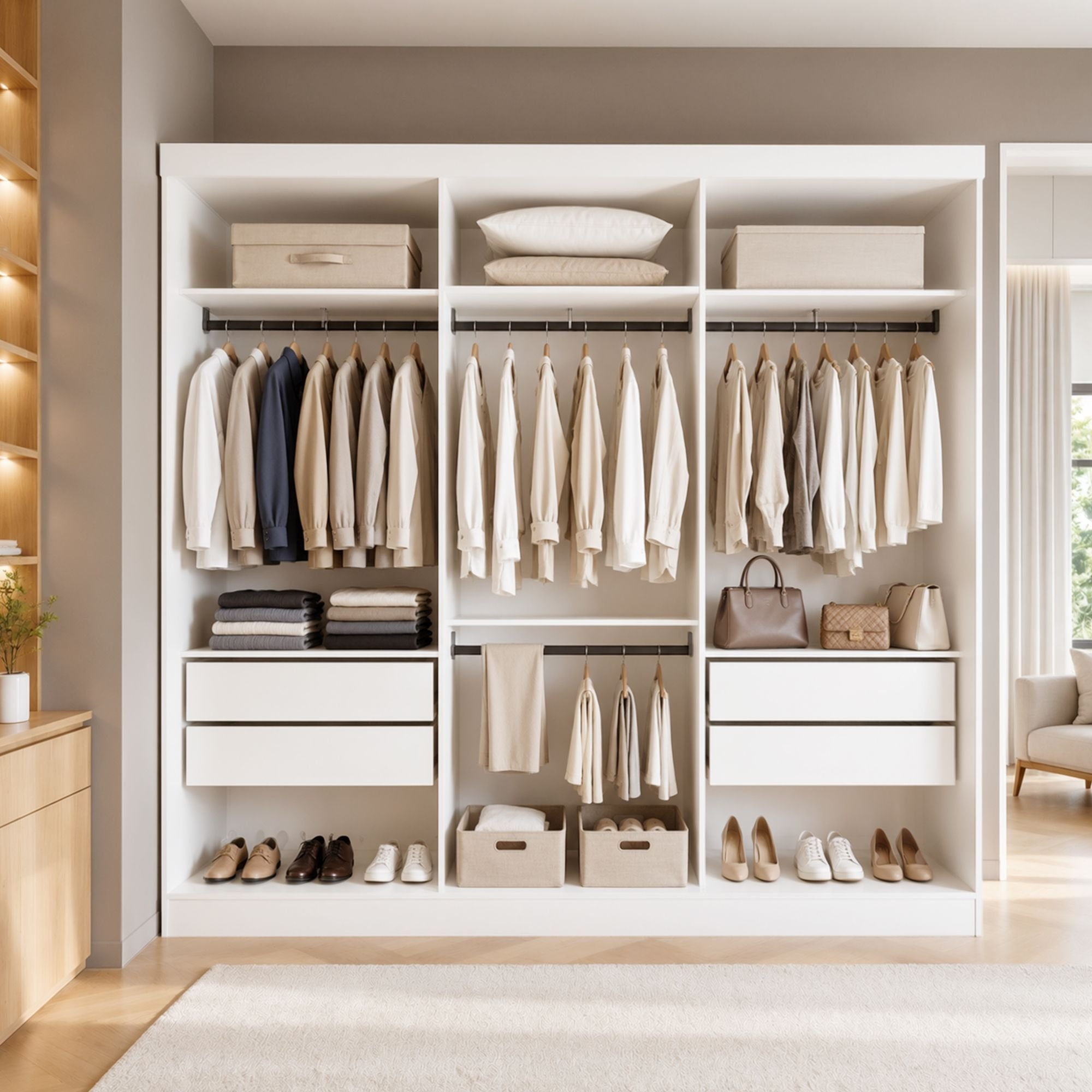 Closet Casal sem Portas 4 Gavetas Paris Yescasa Branco
