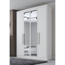 Ver imagem 2 de Guarda Roupa Solteiro com Espelho 4 Portas 3 Gavetas - Moderni -Branco - Móveis Novo Horizonte
