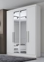 Ver imagem 2 de Guarda Roupa Solteiro com Espelho 4 Portas 3 Gavetas - Moderni -Branco - Móveis Novo Horizonte