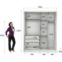 Ver imagem 4 de Guarda Roupa Solteiro com Espelho 4 Portas 3 Gavetas - Moderni -Branco - Móveis Novo Horizonte