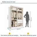 Ver imagem 4 de Closet Solteiro sem Portas 2 Gavetas Júlia Yescasa Branco