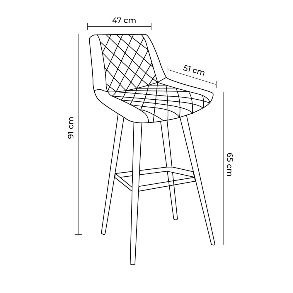 Kit 6 Banquetas Decorativas Magé Pu Matelassê C/apoio para Os Pés Base em Aço Cinza G56 - Gran Belo - 4